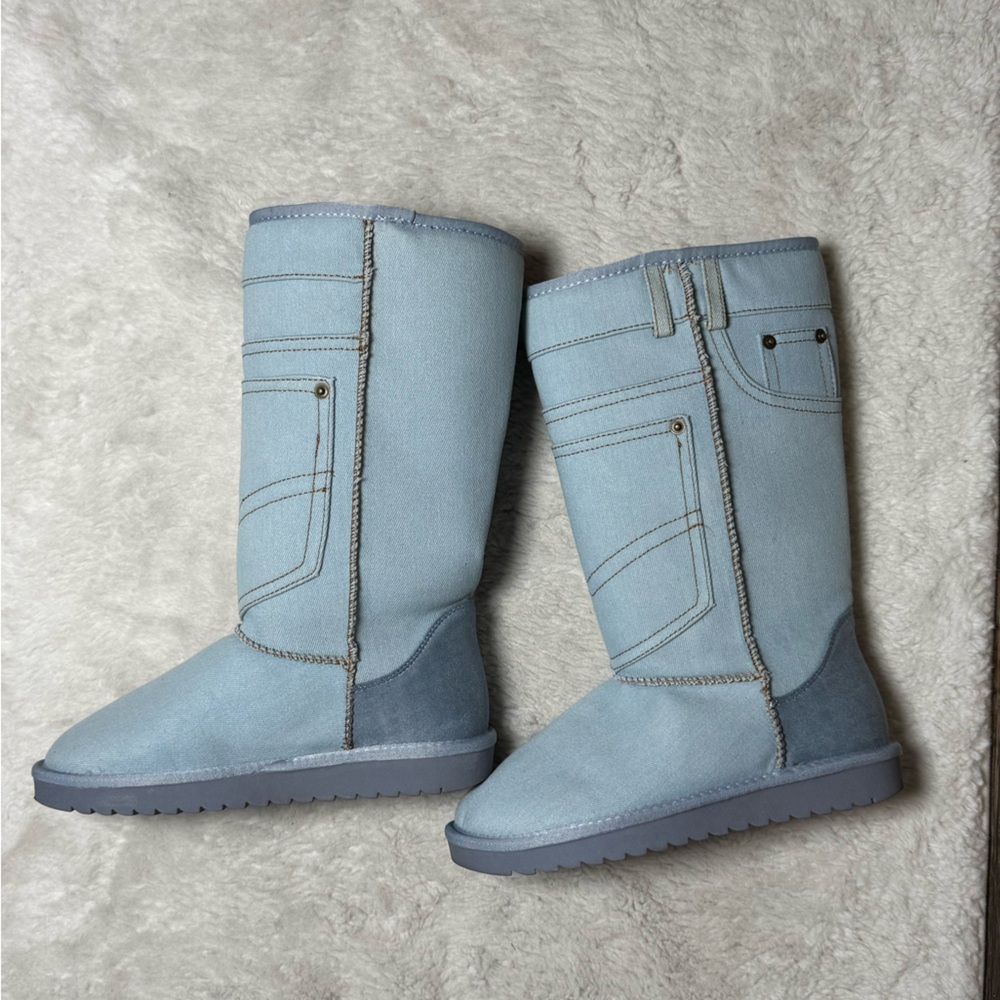 Denim Light Blue Tall Boots
